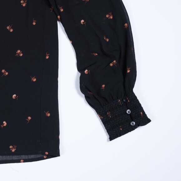 Madewell Women's Georgette Smocked Mockneck Top Size Small - Picture 13 of 16